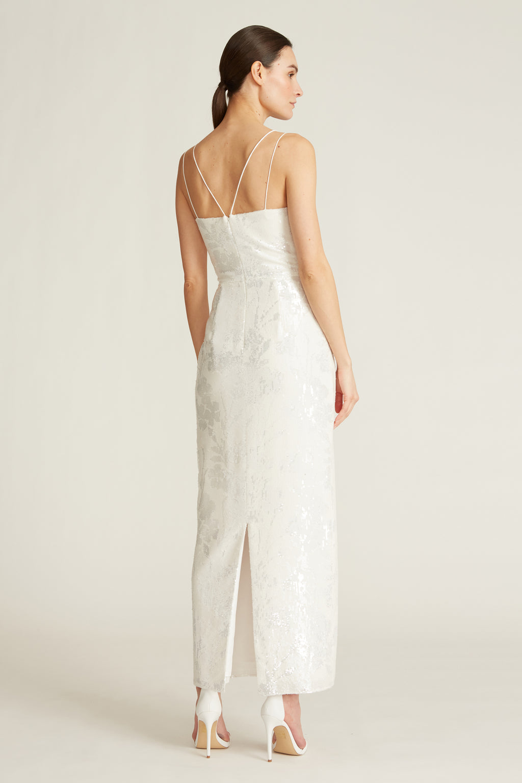 Theia - Saylor Sequin Cowl Dress - Ivory