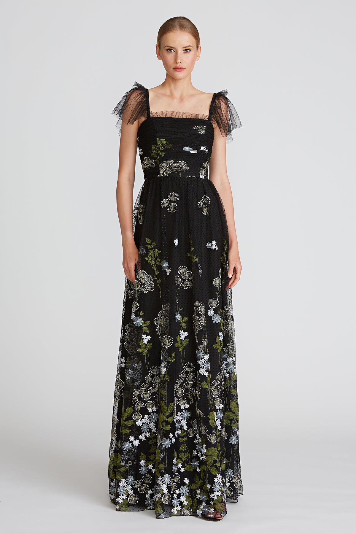 Kari Embroidered A-Line Gown