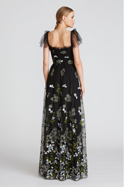 Kari Embroidered A-Line Gown