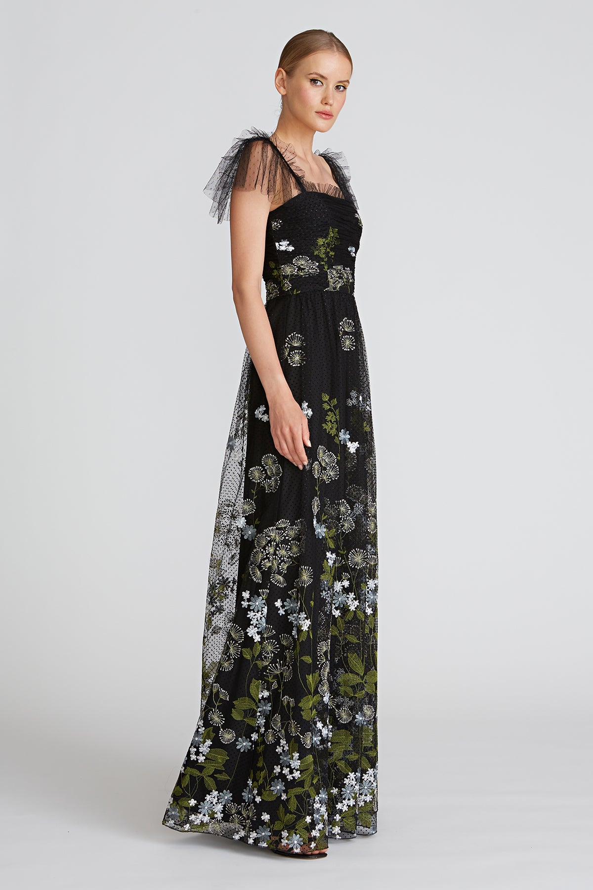 Kari Embroidered A-Line Gown