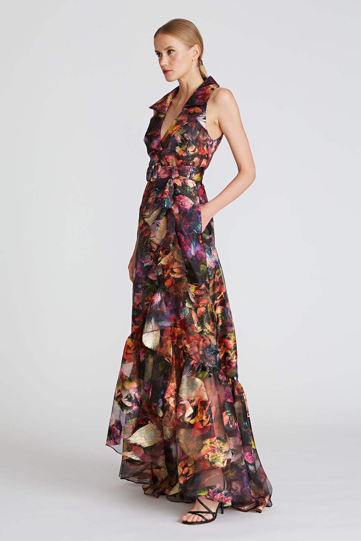 Frances Collared Wrap Gown