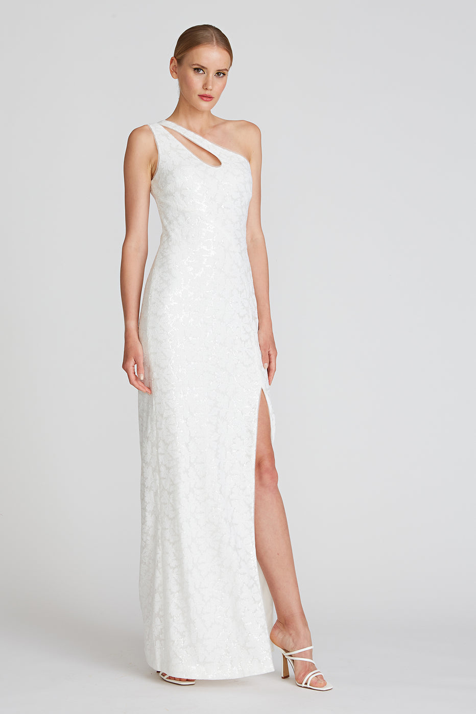 Theia - Natalia One Shoulder Gown - Ivory