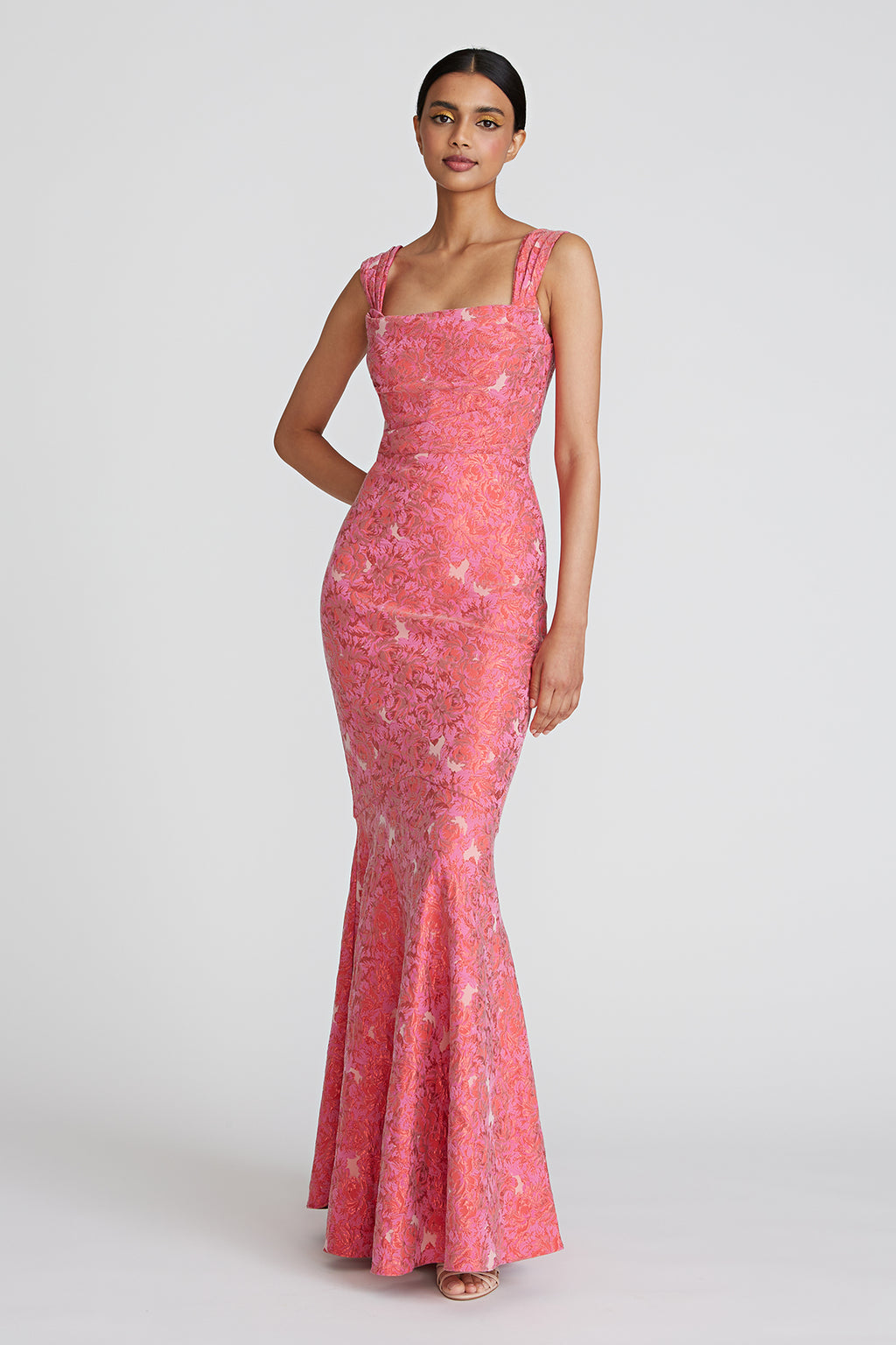 THEIA - Sabrina Fit And Flare Gown in Poppy