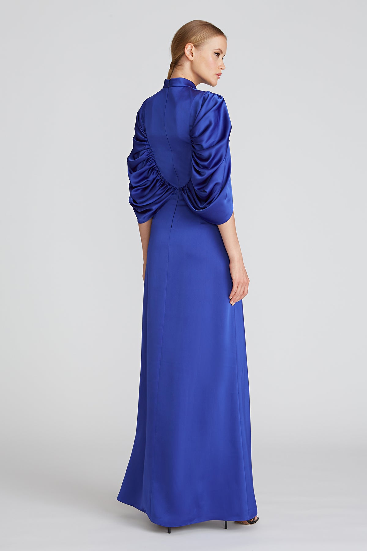 Carrie Draped Cape Sleeve Gown
