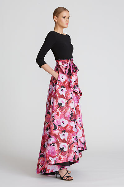Viola High-Low Boatneck Gown