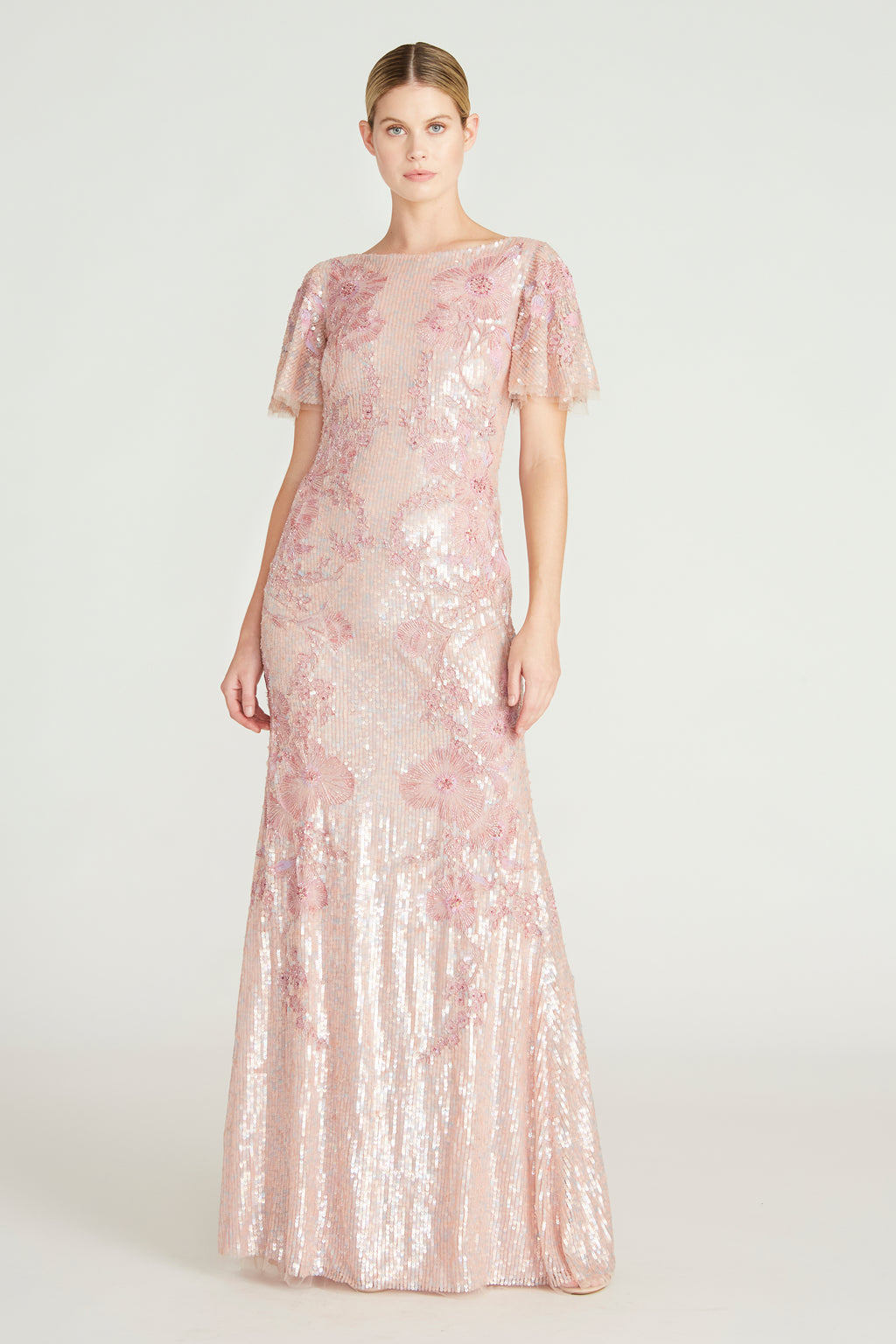 Katya Beaded Gown in Blush | THEIA
