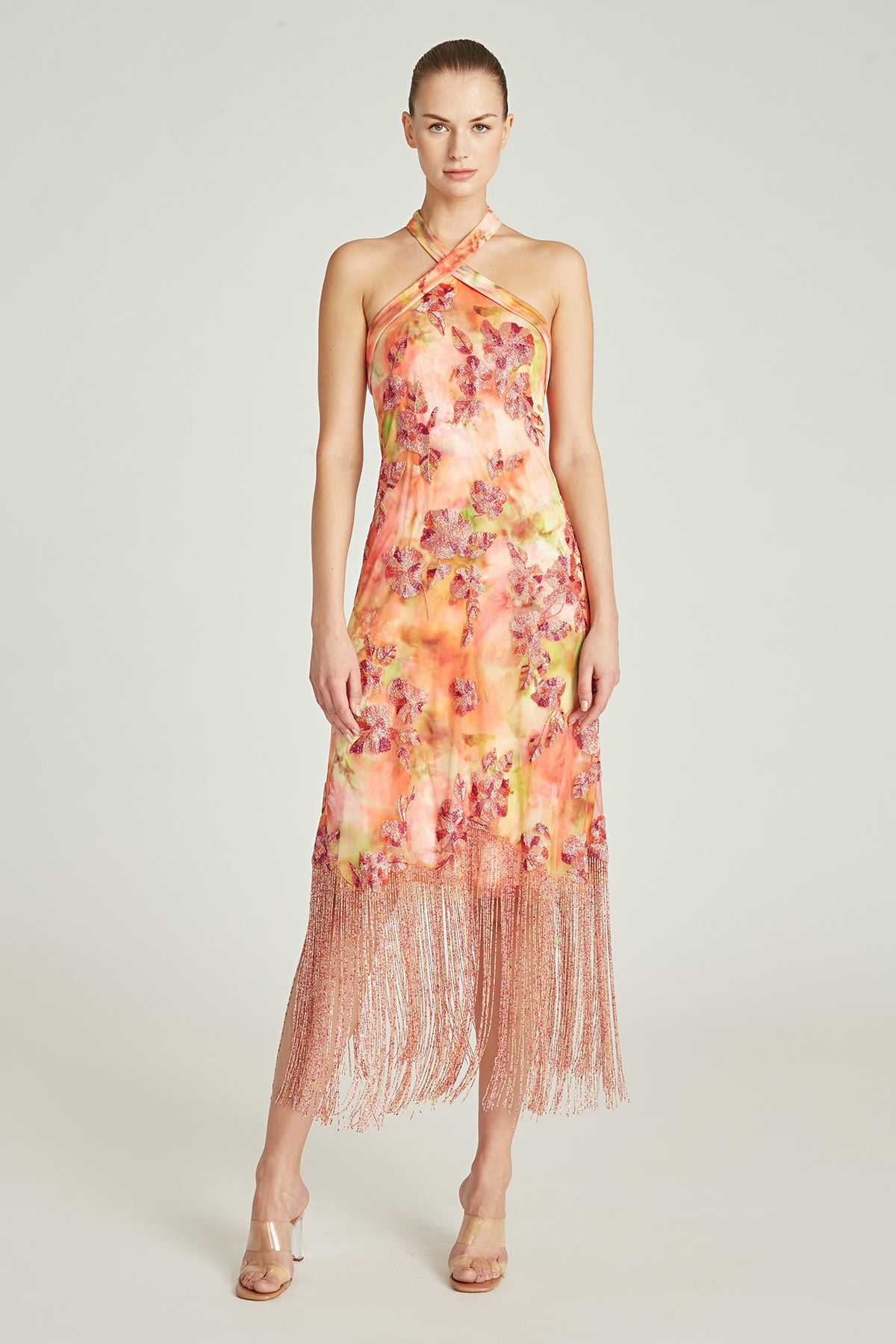 Brigitte Fringe Halter Dress