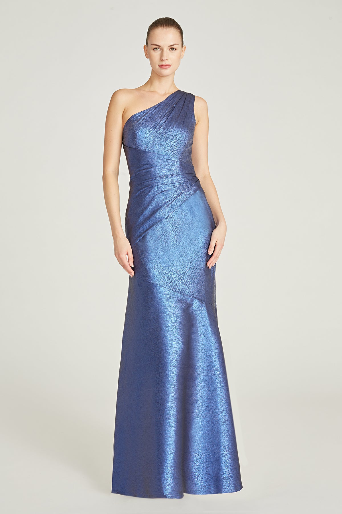 THEIA - One Shouldered Gown in Sail Blue THEIA - One Shouldered Gown in Sail Blue