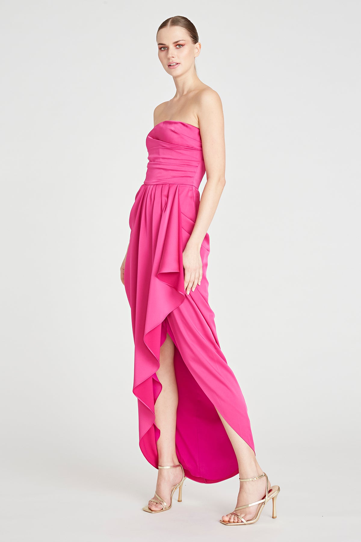 Brianna Strapless Gown in Soft Dahlia | THEIA
