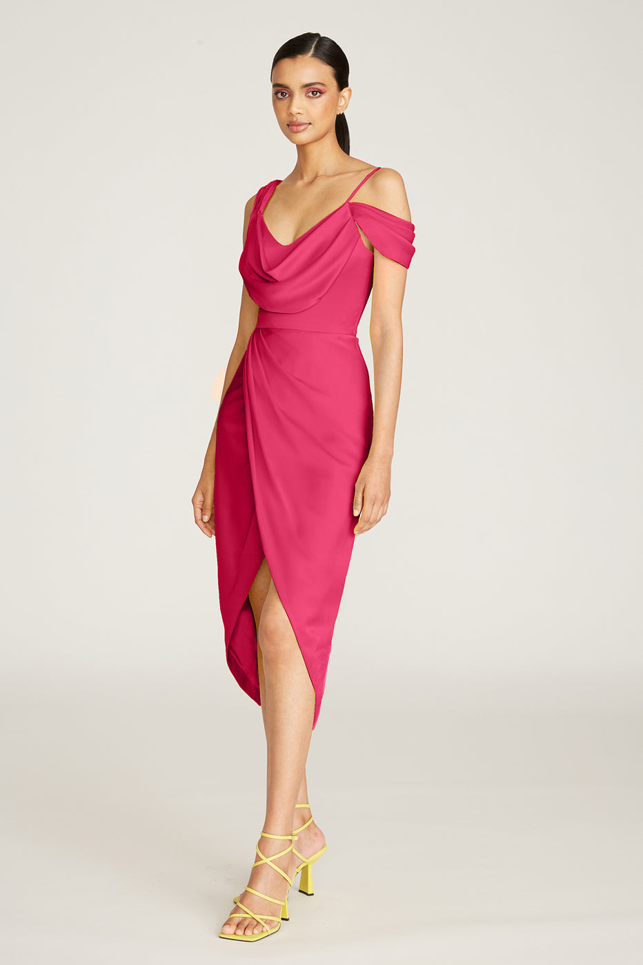 Andi Faux Wrap Midi Dress – THEIA