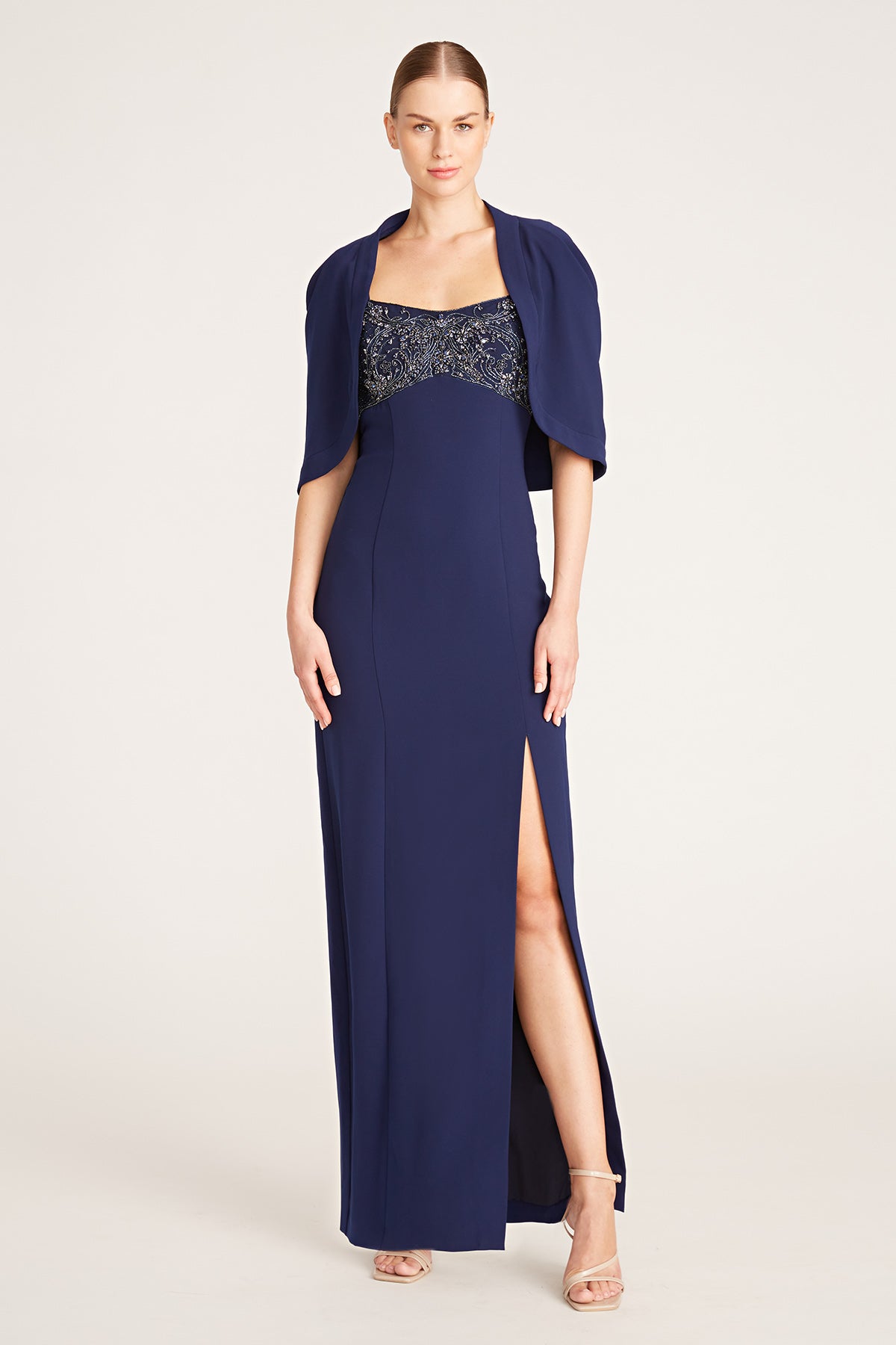 Brigitta Capelet Column Gown