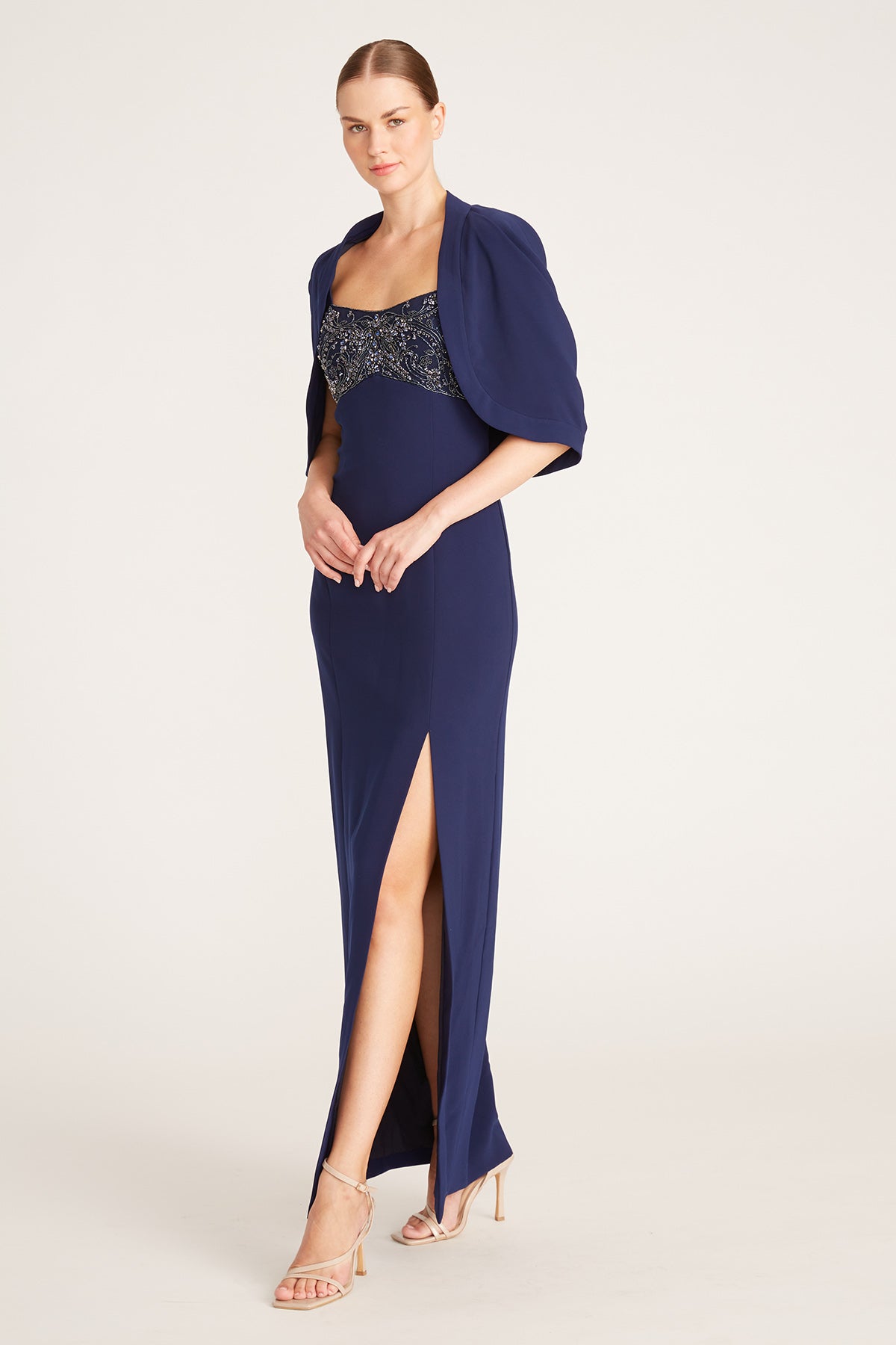 Brigitta Capelet Column Gown