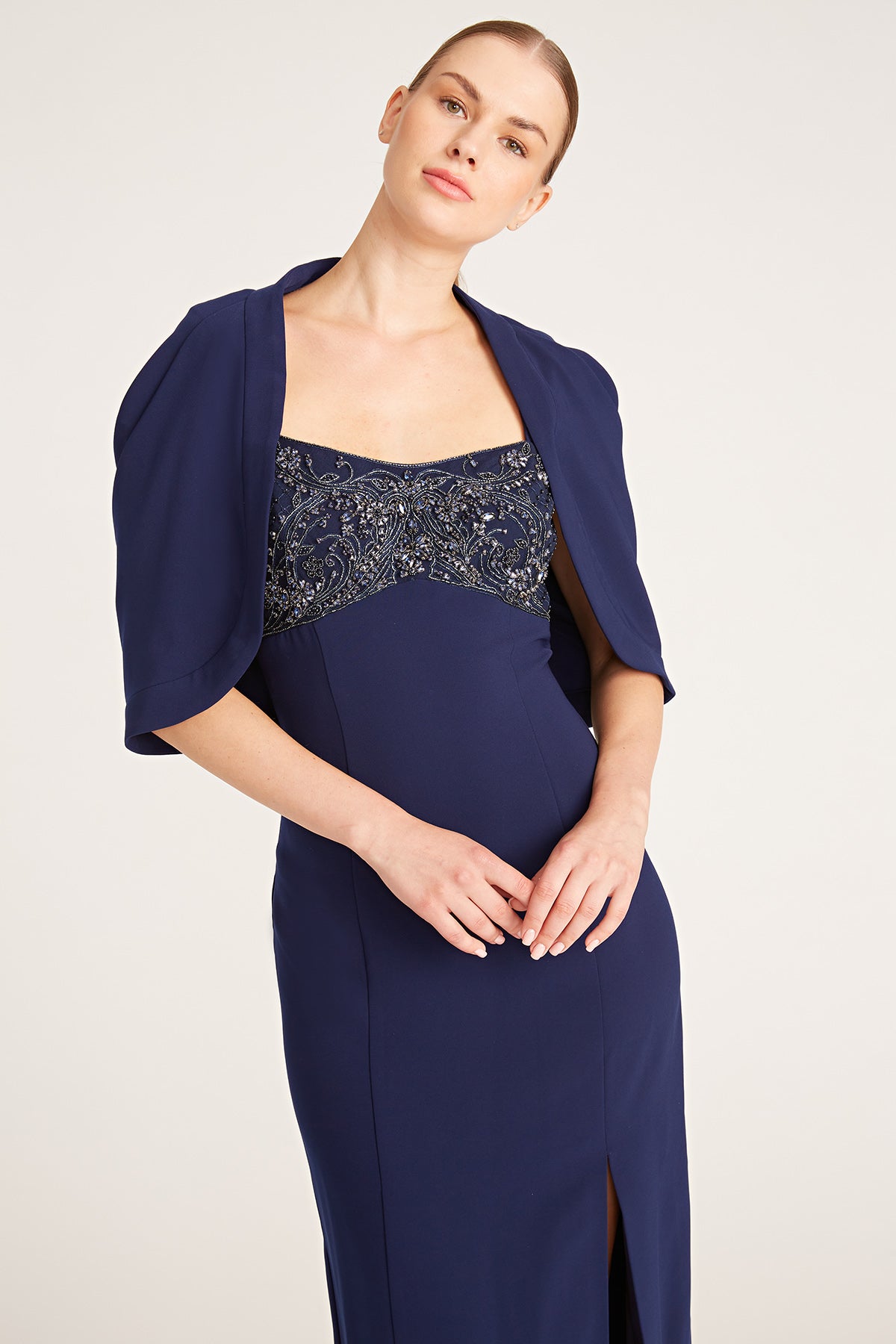 Brigitta Capelet Column Gown