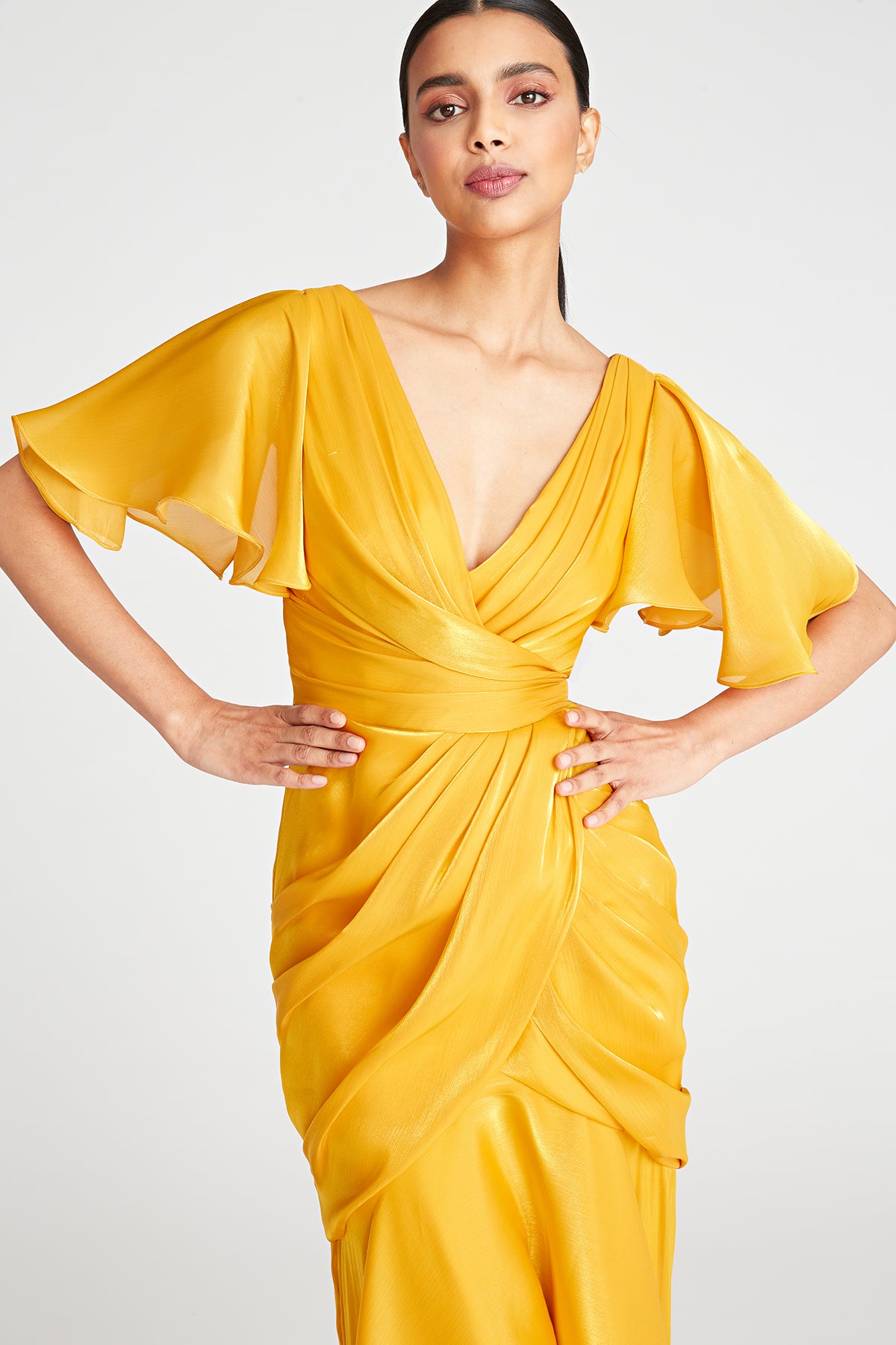 Tamara Flutter Sleeve Gown THEIA Tamara Flutter Sleeve Gown THEIA