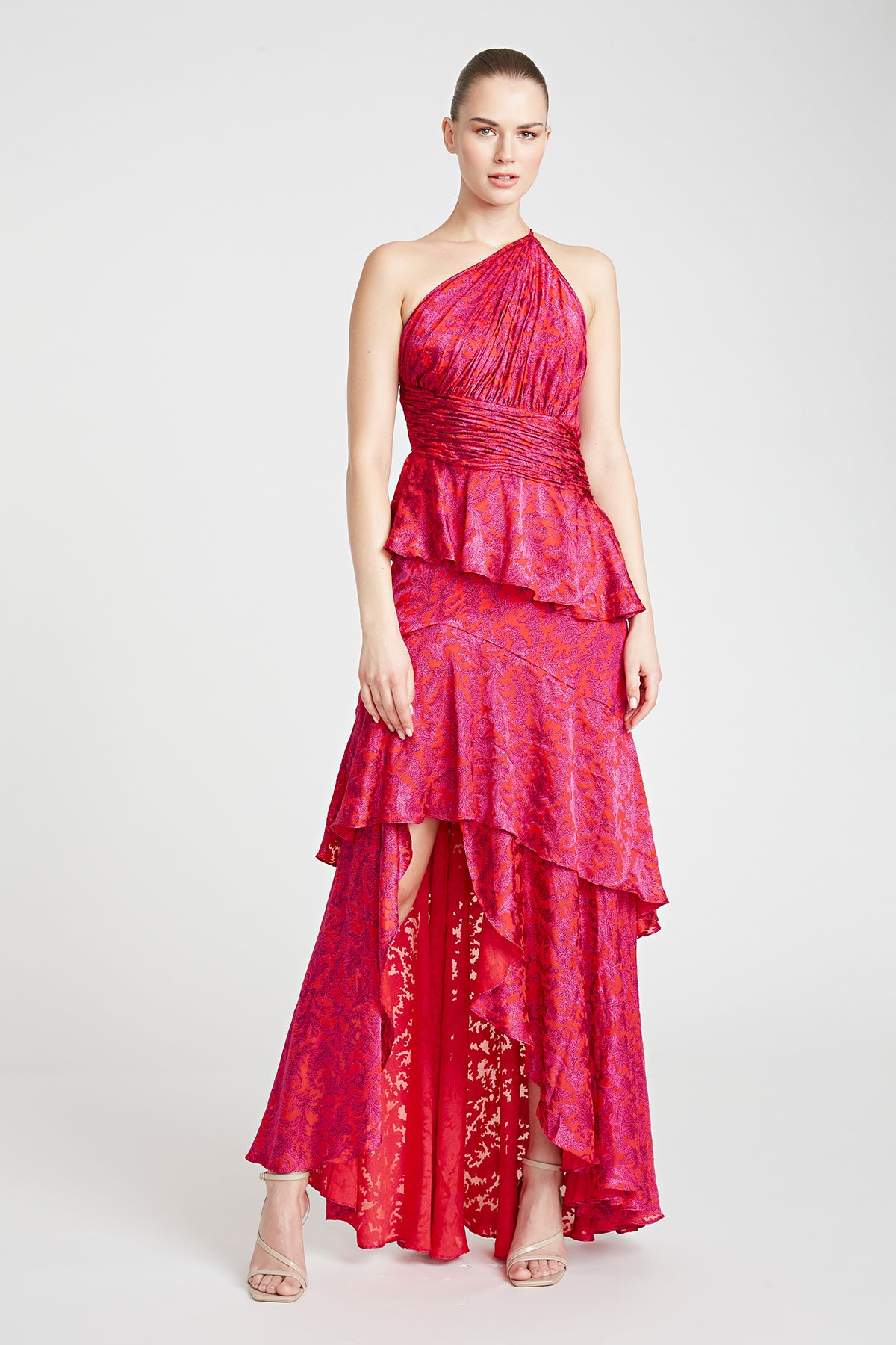 Medora Ruffle High Low Gown