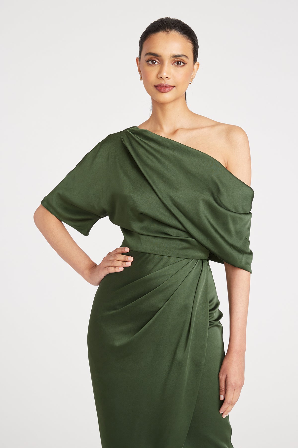 Rayna One Shoulder Draped Gown