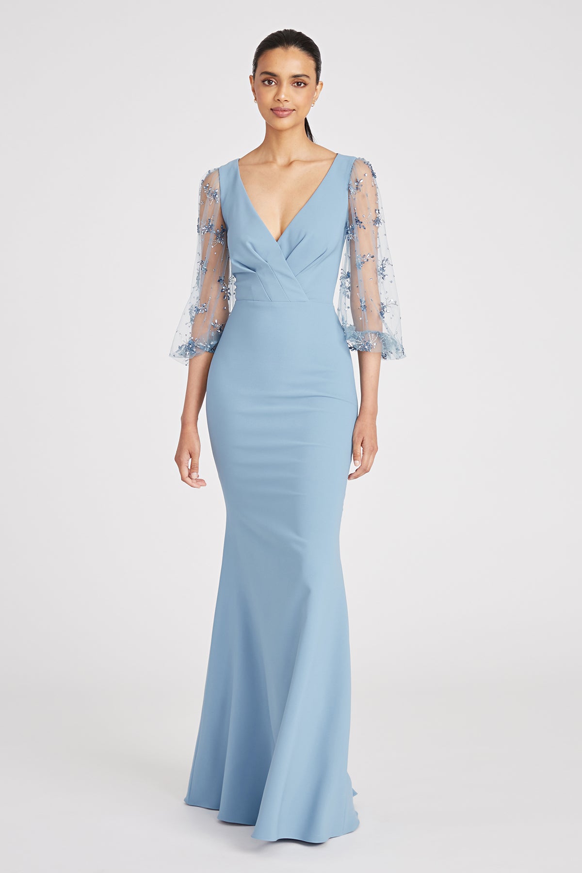 Kiera Beaded Puff Sleeve Gown