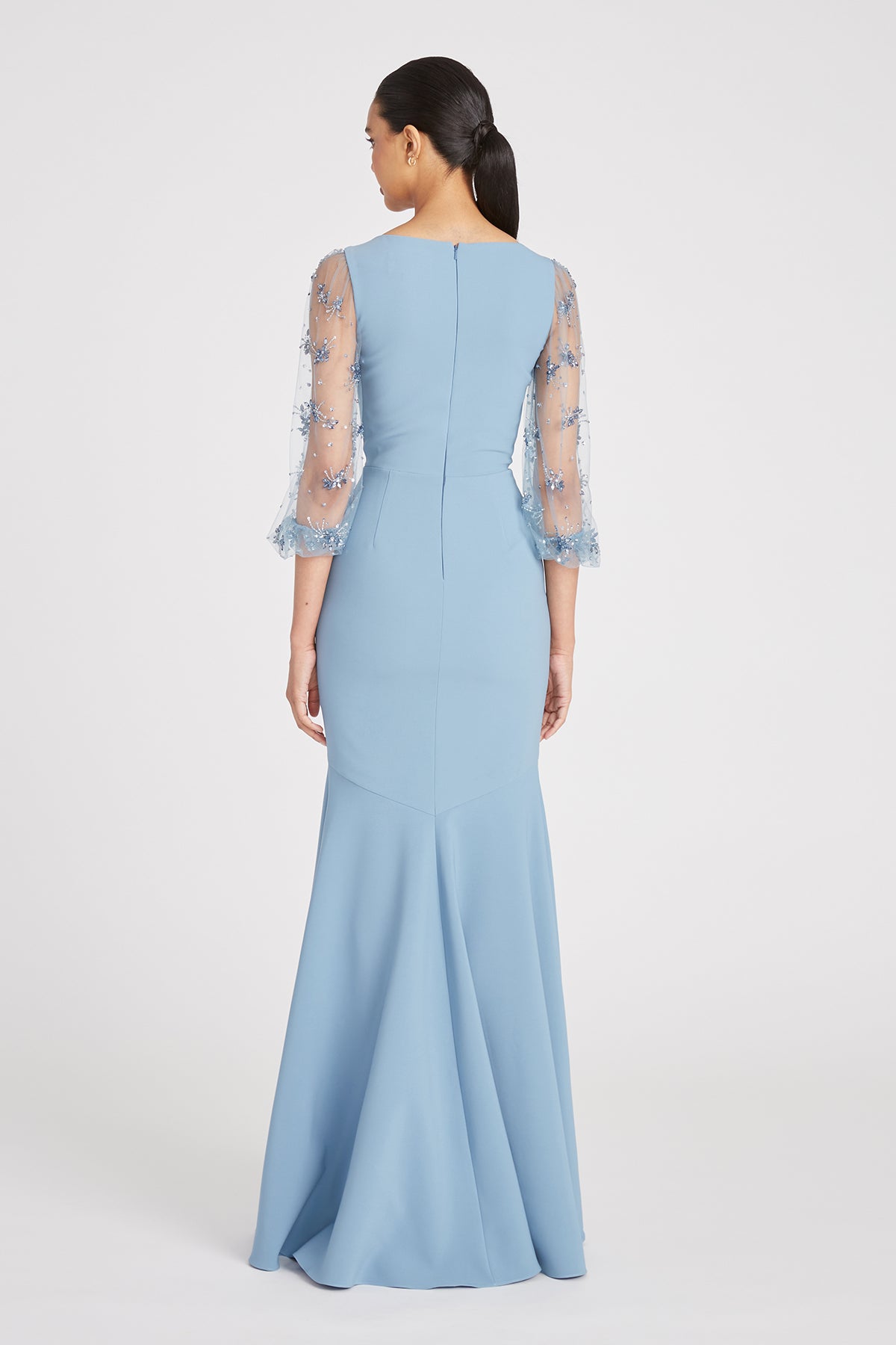 Kiera Beaded Puff Sleeve Gown