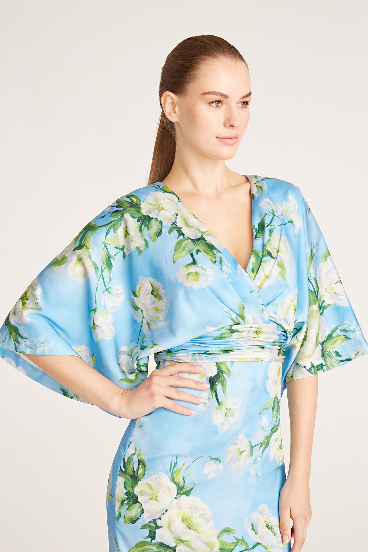 Theia Kimono Midi Dress, 0 / Blue Theia Kimono Midi Dress, 0 / Blue