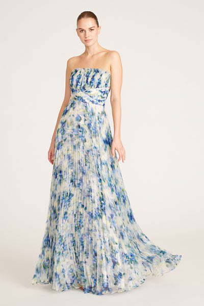 Ingrid Ruffle Pleated Gown