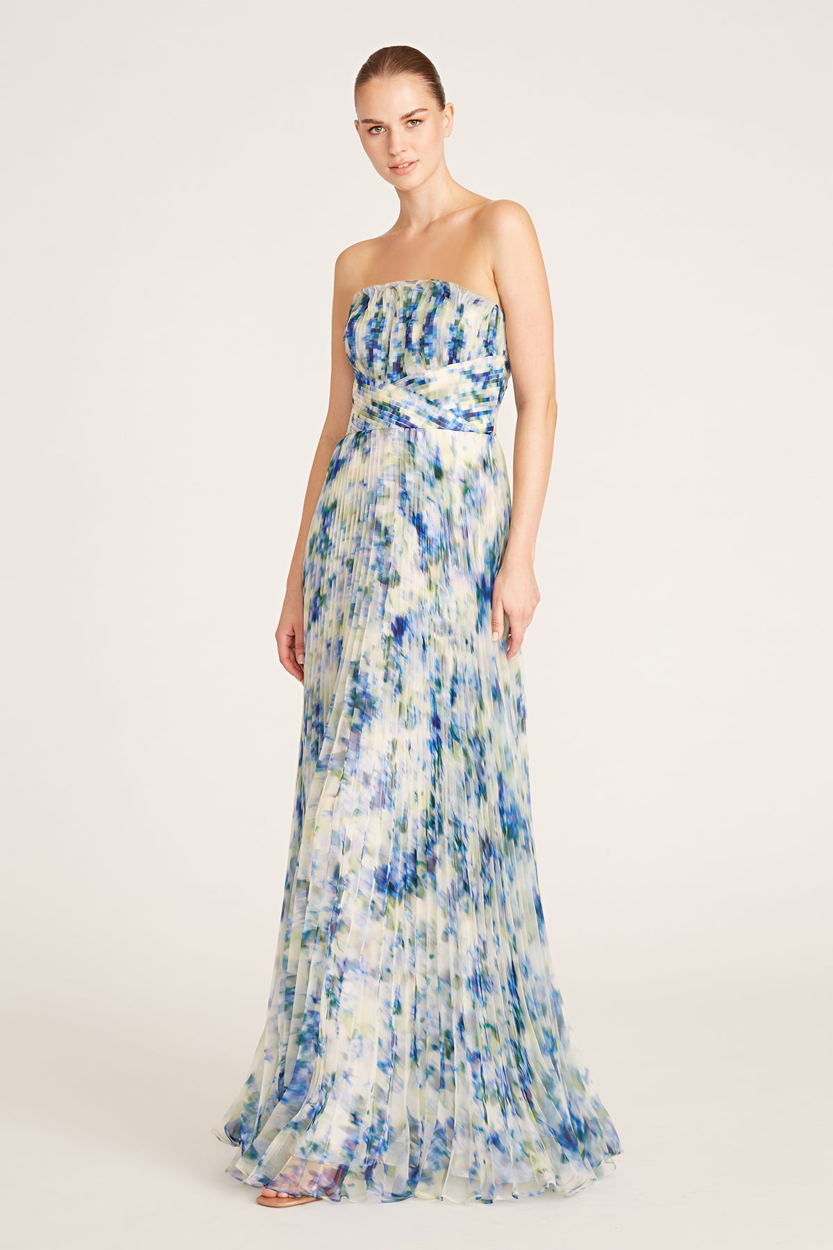 Ingrid Ruffle Pleated Gown