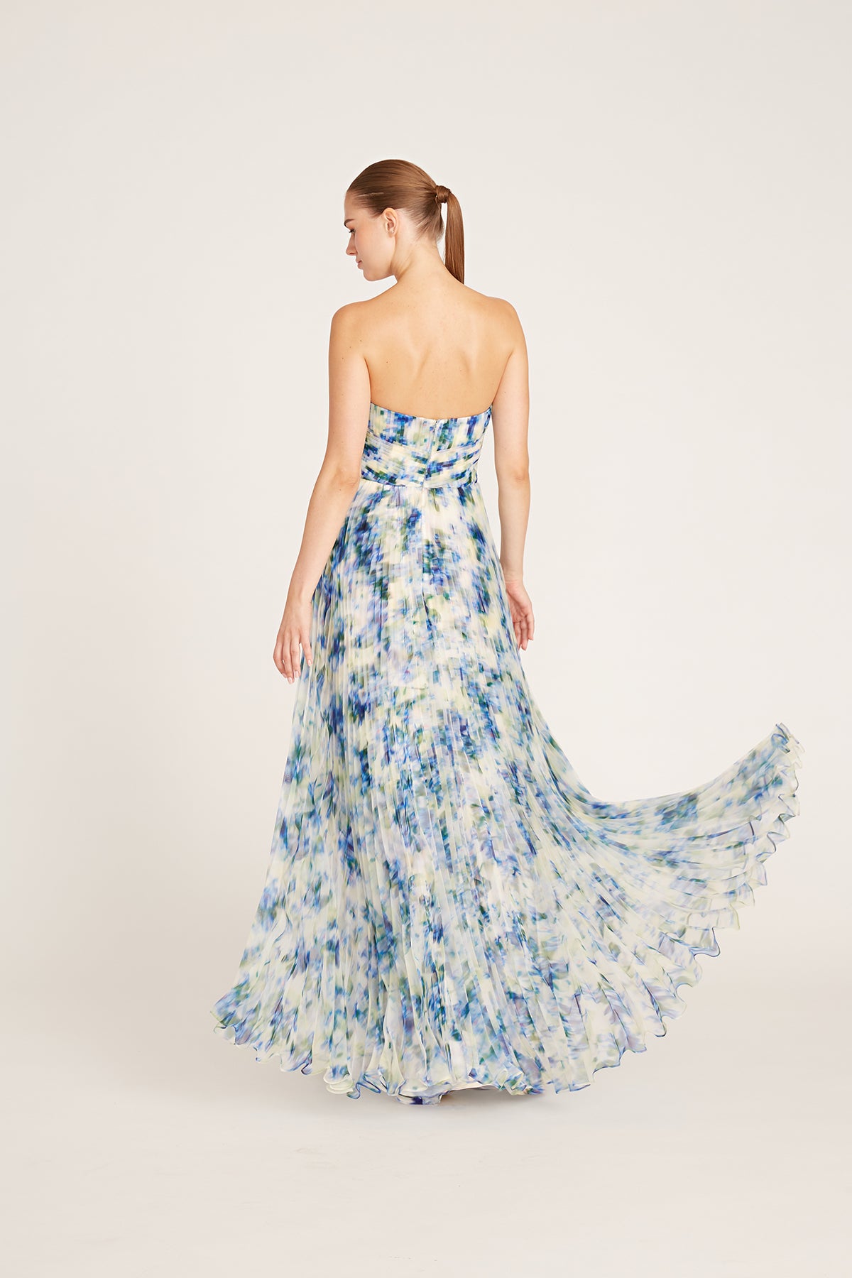 Ingrid Ruffle Pleated Gown