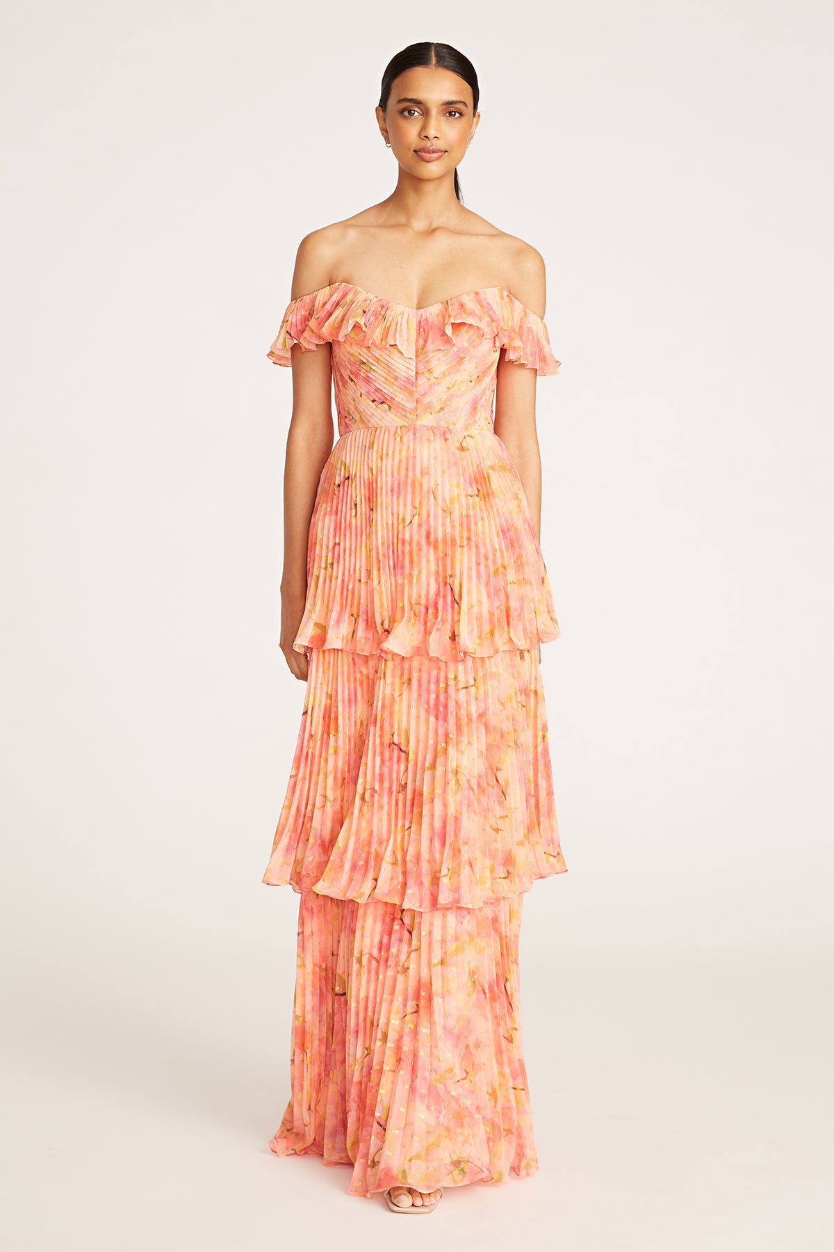 Beth Pleated Tiered Gown