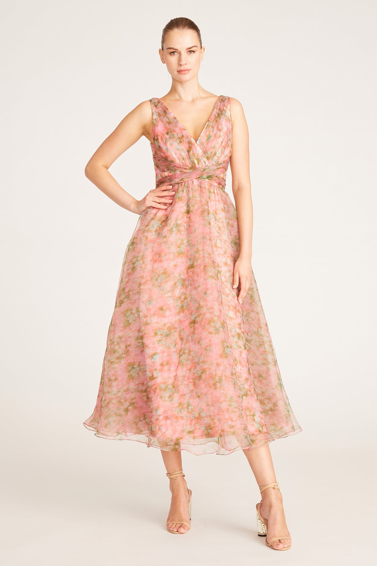 Conner V Neck Tea Length Dress