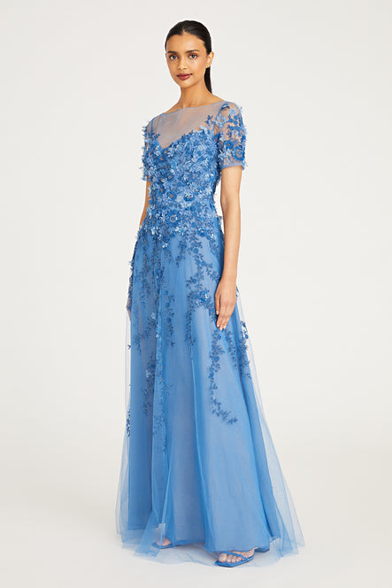 rose gold mother of the bride dresses Cap Sleeves Embroidered Long Mot CLOTHING SIZES:XS YGroup_11491 Admirably Chic Navy Blue