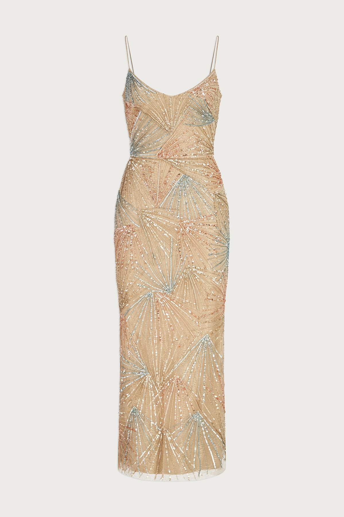 Diana Beaded Tea Length Dress - 0 / Pastels Diana Beaded Tea Length Dress - 0 / Pastels