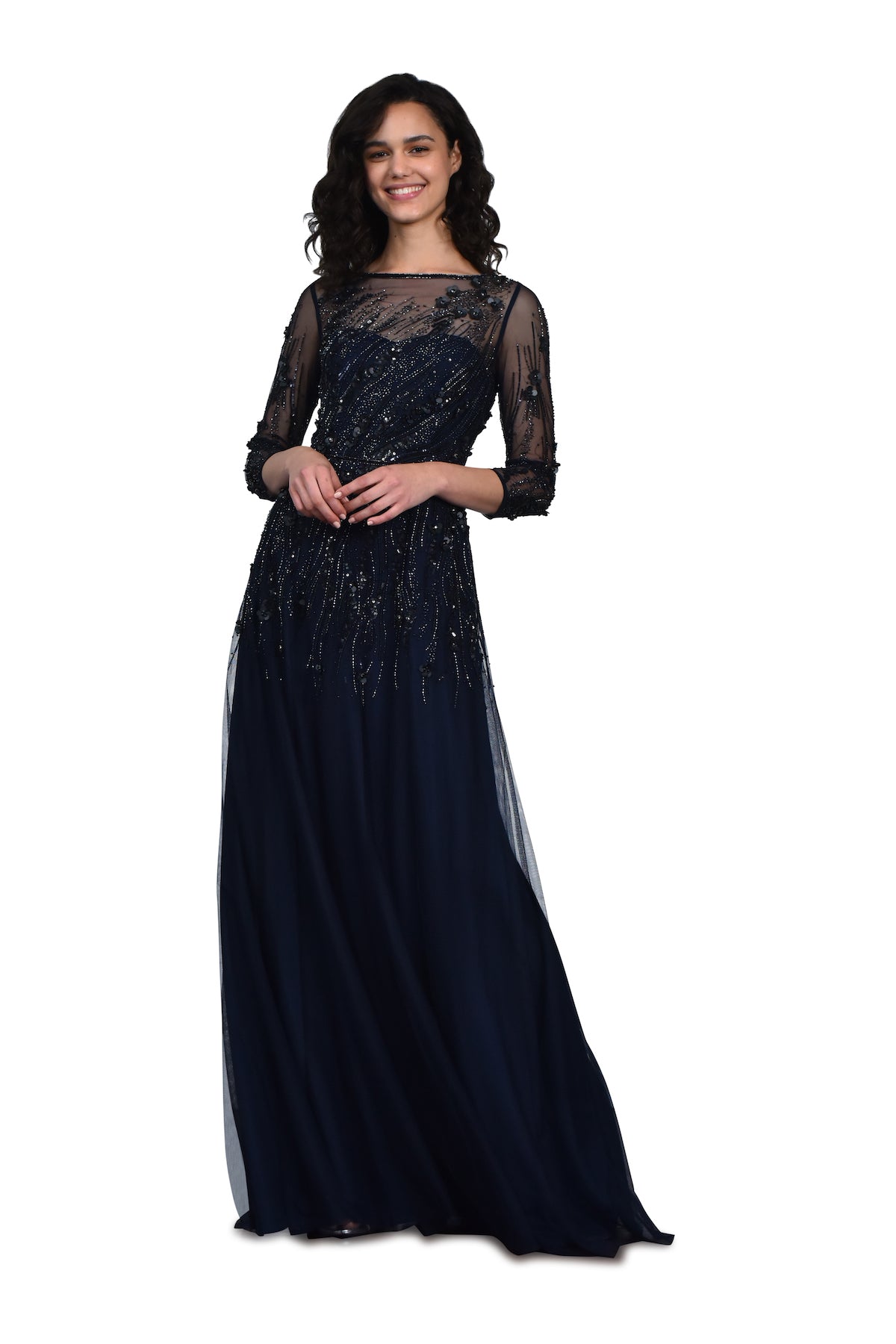 Amazon.com: Womens Formal Wedding Dress, Elegant Lace Floral Maxi Wedding  Guest Dress 3/4 Sleeve Bridesmaid Crewneck Gowns Evening Dress : Clothing,  Shoes & Jewelry